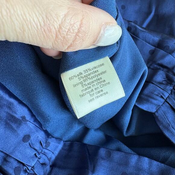 Ronny Kobo Lela Dress Navy Polkadot Size S - Picture 7 of 8